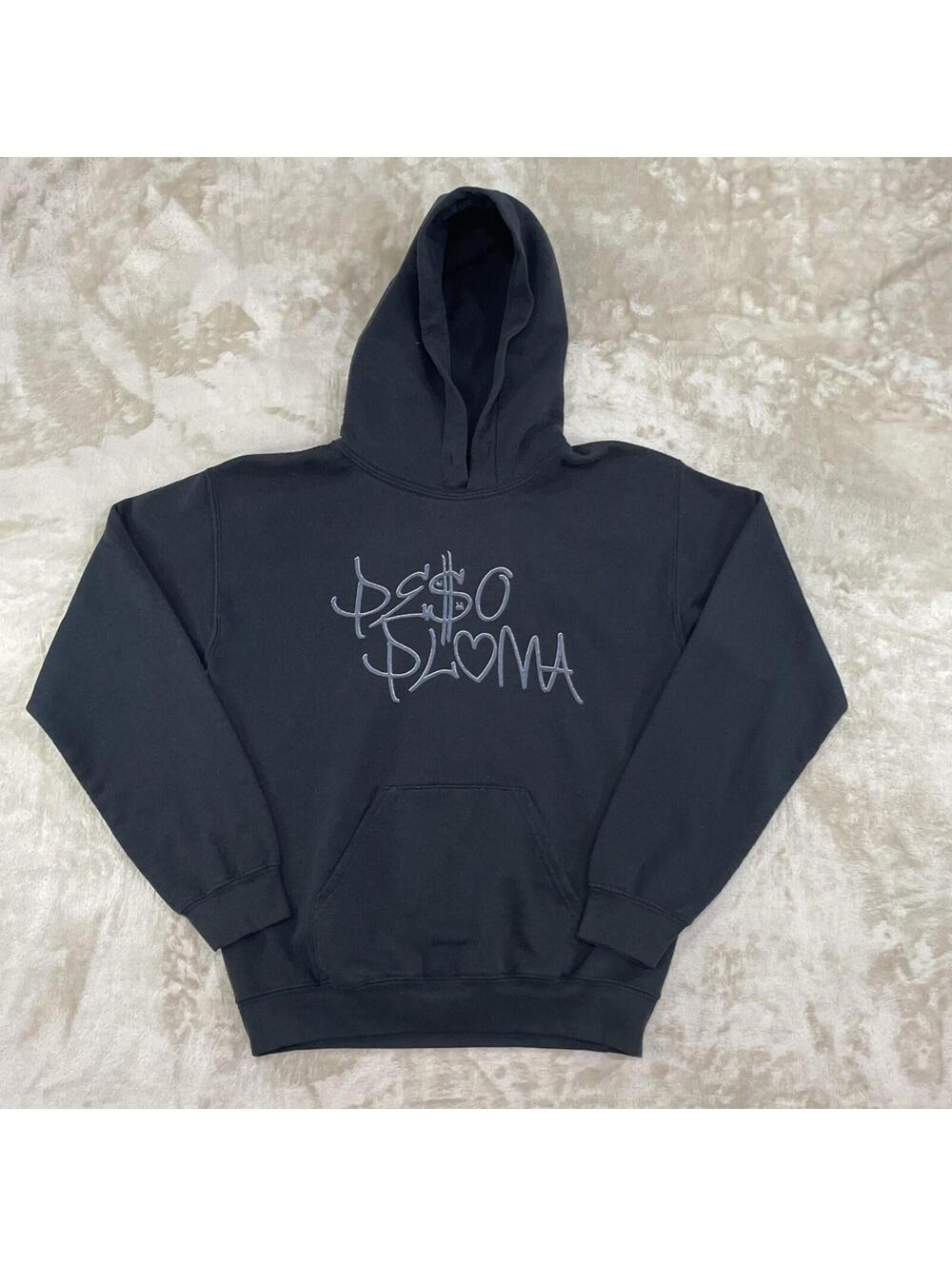 Peso Pluma Doble P Concert Tour Long Sleeve Black Hoodie Unisex Size Small